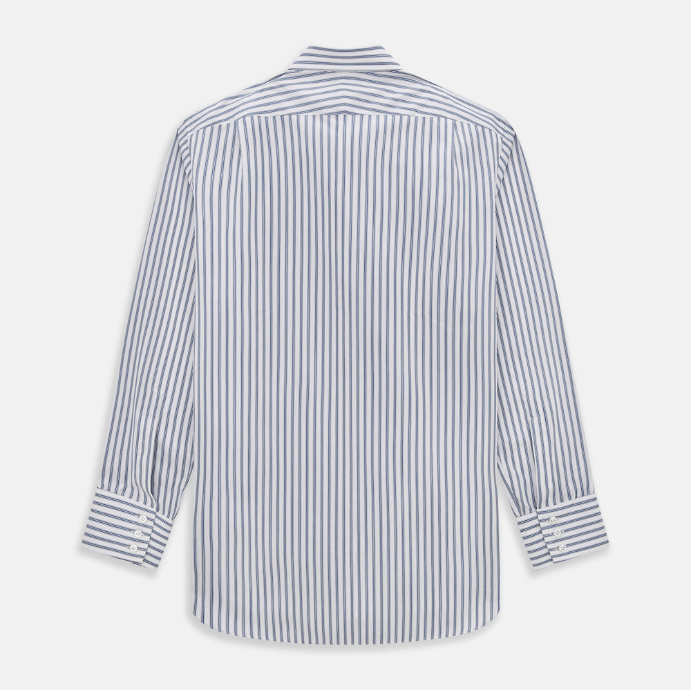 Blue Multi Wide Track Stripe Mayfair Shirt