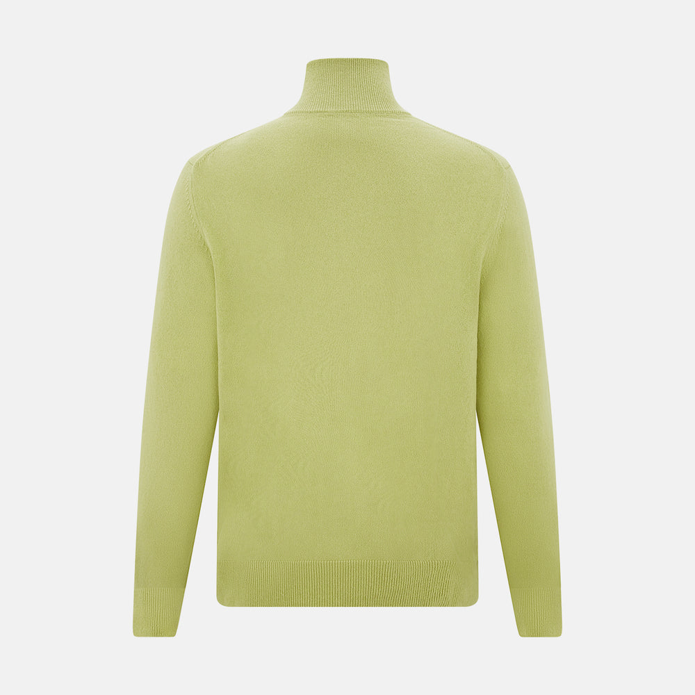 Melon Green Half-Zip Cashmere Jumper