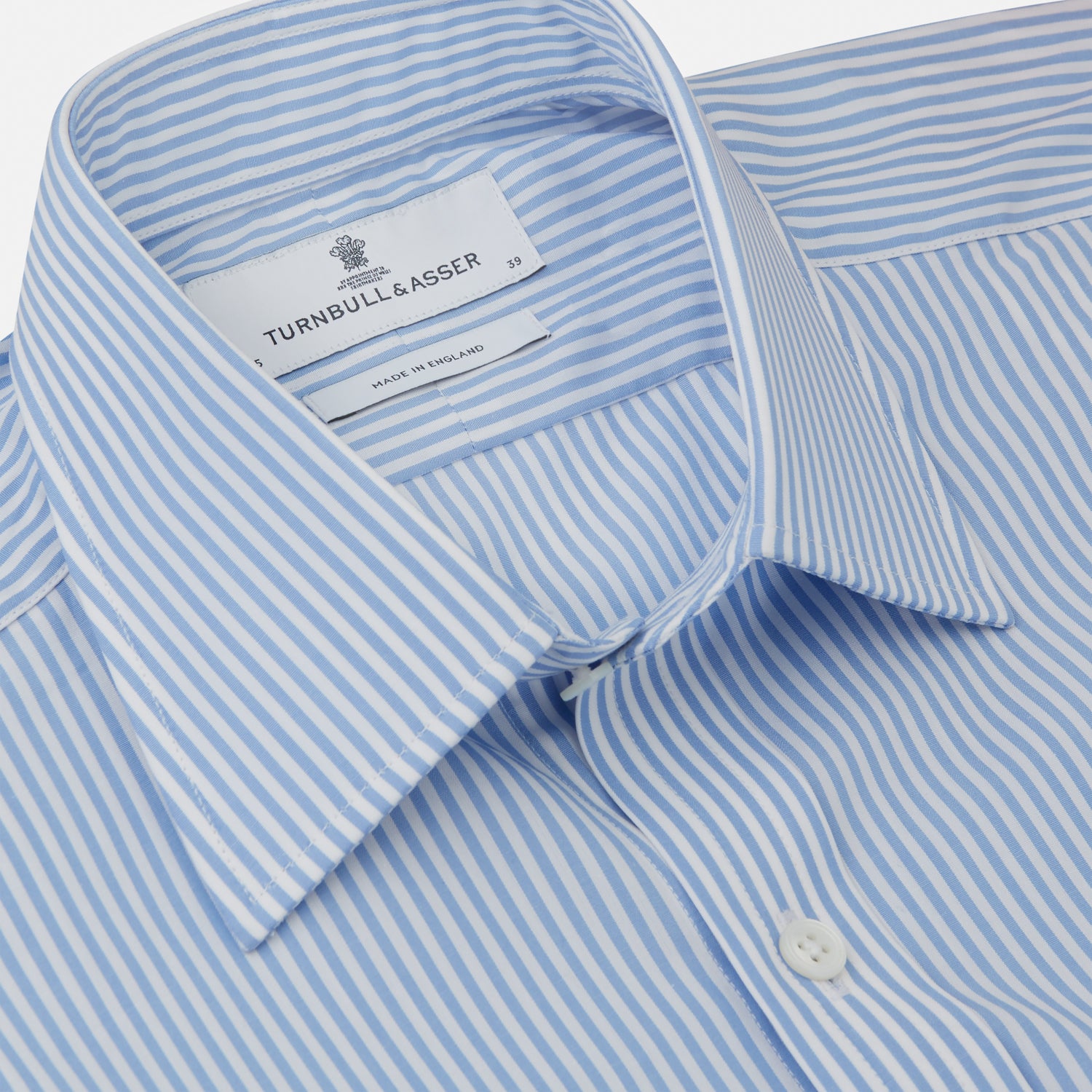 View 2 of product Light Blue Bengal Stripe Shirt with T&A Collar and 3-Button Cuffs