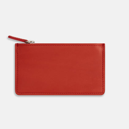 Red Leather Zip Wallet Image 2