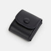 View 3 of product Navy Leather Cufflinks by Turnbull & Asser—Italian leather with square ends and braided stems, shown on a white background—a refined addition to men's accessories.