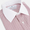 Red Micro Check Shirt with Contrast T&A Collar and Cuffs