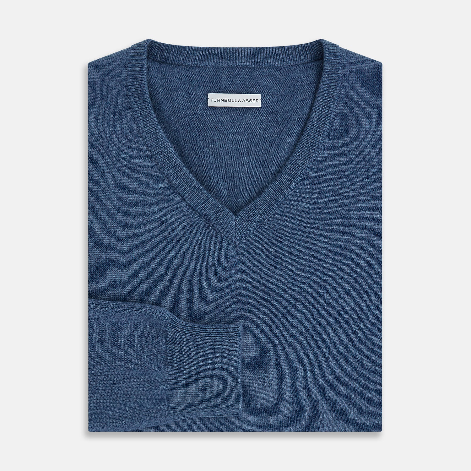 Pacific Blue Cashmere V-Neck Jumper