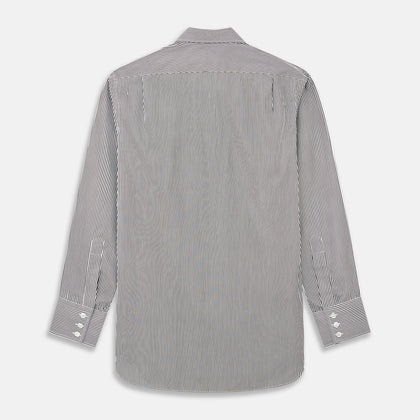 Black Candy Stripe Cotton Regular Fit Mayfair Shirt Image 4