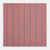 View 3 of product The Red Track Stripe Hand-Rolled Handkerchief by Turnbull & Asser features vertical gray and thin white stripes on red, a subtle woven texture, and elegant hand-rolled edges. Made in England.