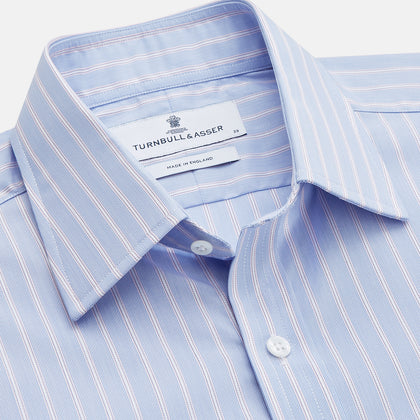 Blue Multi Stripe Cotton Regular Fit Whitby Shirt