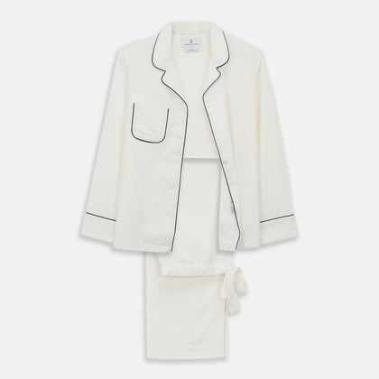 Women's Harriet Cream Silk Pyjama Set