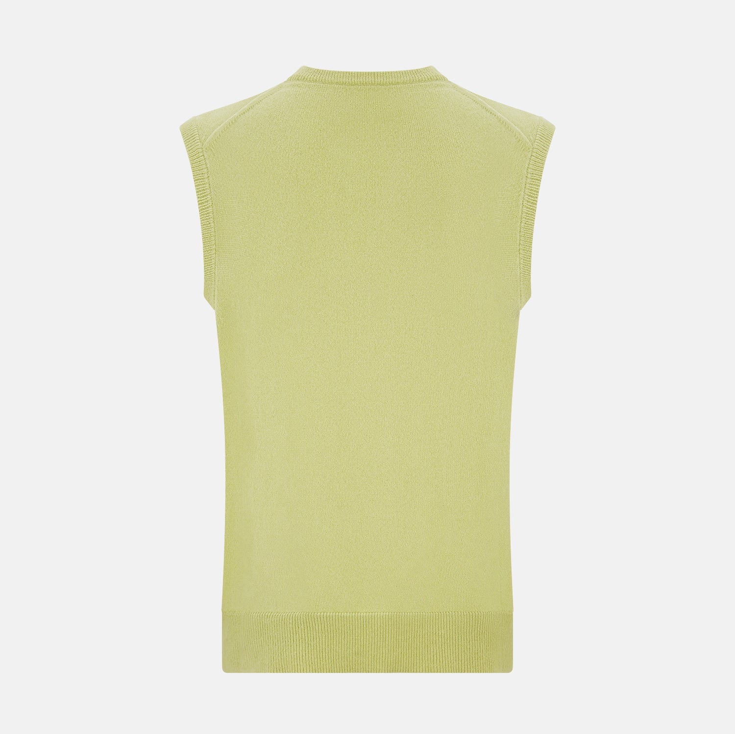 Melon Green V-neck Cashmere Vest