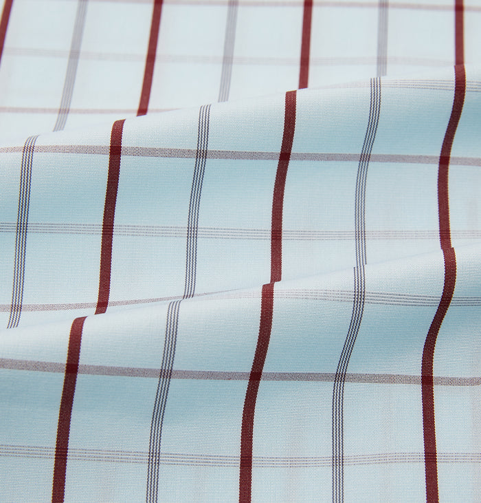 Burgundy Combination Check Mayfair Shirt Image 5