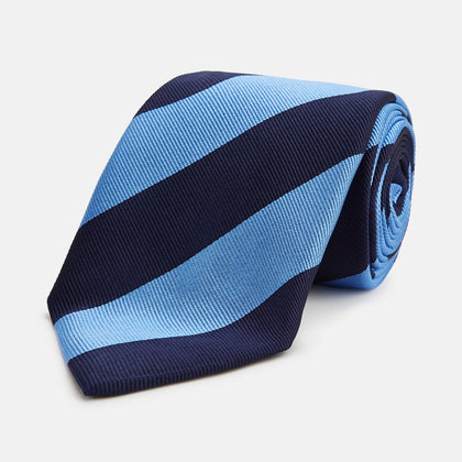 BLOCK STRIPE NAVY RIVER TIE