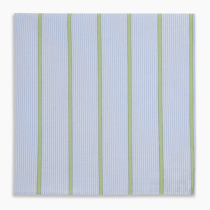 Hand Rolled Light Green Track Stripe Handkerchief Image 3