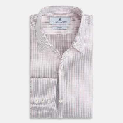 Red and navy Check Windsor Shirt Image 4