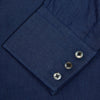 Dark Blue Denim-Cashmere Shirt with Regent Collar and 3-Button Cuffs