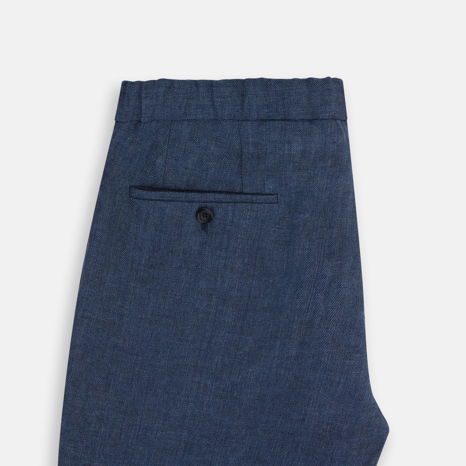 Image 5 of product Denim Blue Linen Herringbone Miles Trousers