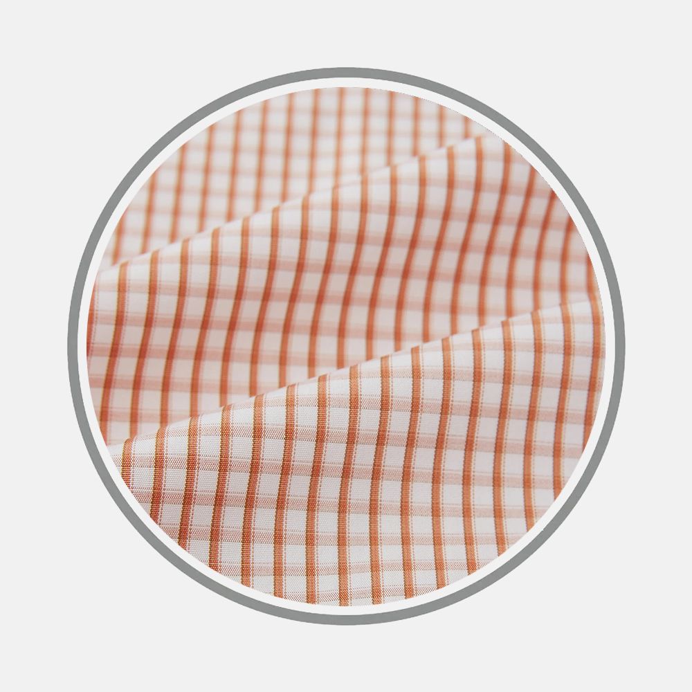 Orange Micro Shadow Check Shirt