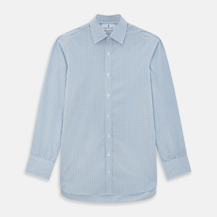 Sky Blue Micro Graph Check Mayfair Shirt