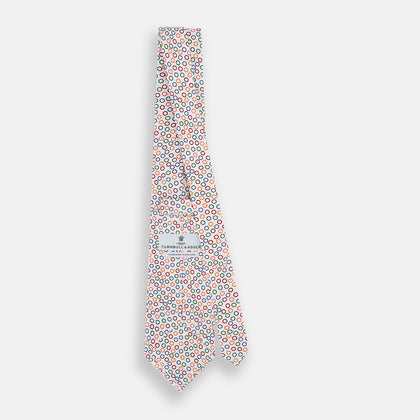 Confetti Circle White Silk Tie Image 3