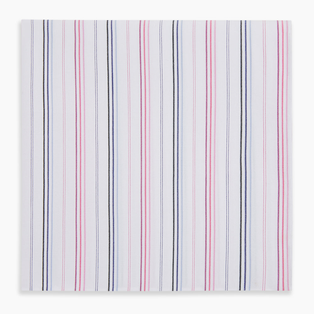 Image 5 of product Hand Rolled Pink and Blue Multi Stripe Handkerchief