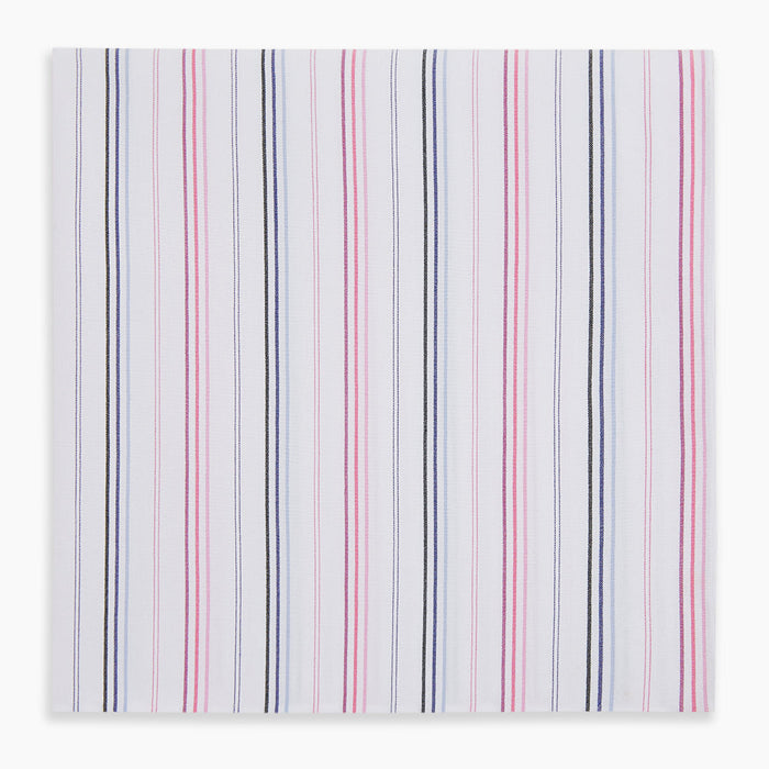 Hand Rolled Pink and Blue Multi Stripe Handkerchief Image 3