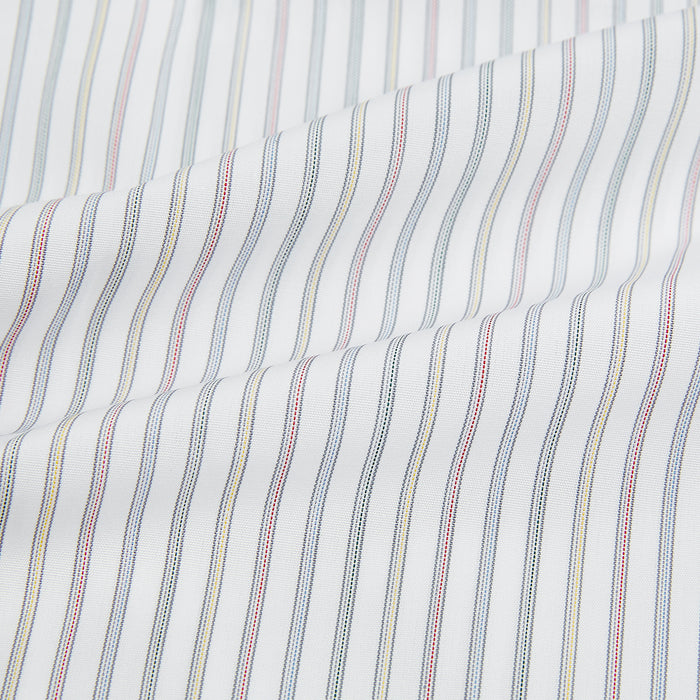 Multicoloured Music Stripe Shirt with Contrast Collar and Double Cuffs Image 5
