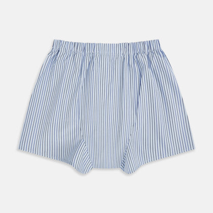 Blue Multi Stripe Godfrey Boxer Shorts