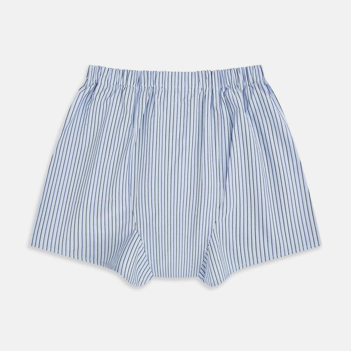 Blue Multi Stripe Godfrey Boxer Shorts Image 1