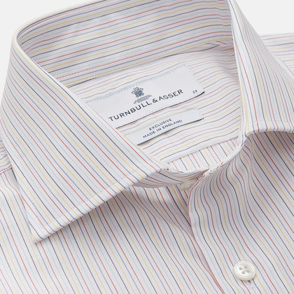 Red Multi Stripe Tailored Fit Shelton Shirt