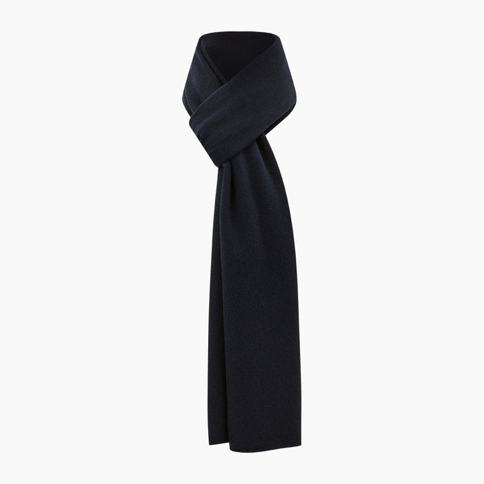 Plain Navy Cashmere Knitted Scarf Image 3