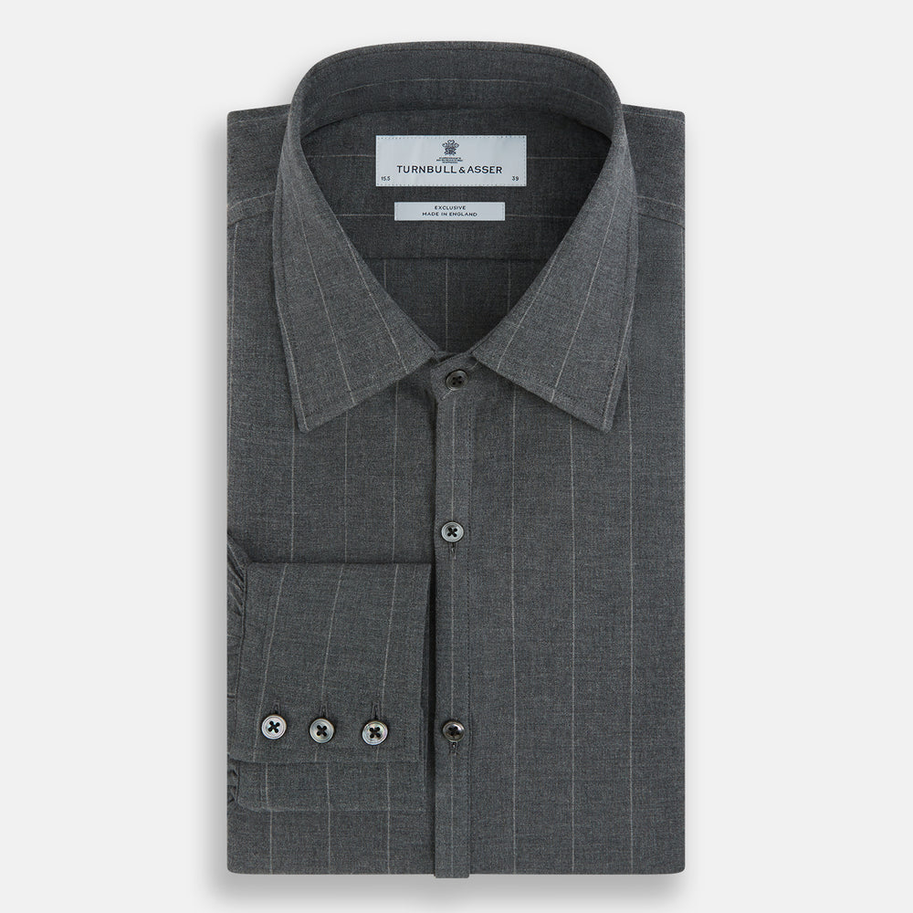 Charcoal Melange Wide Stripe Westminster Shirt