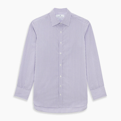 Purple Micro Shadow Check Mayfair Shirt Image 6