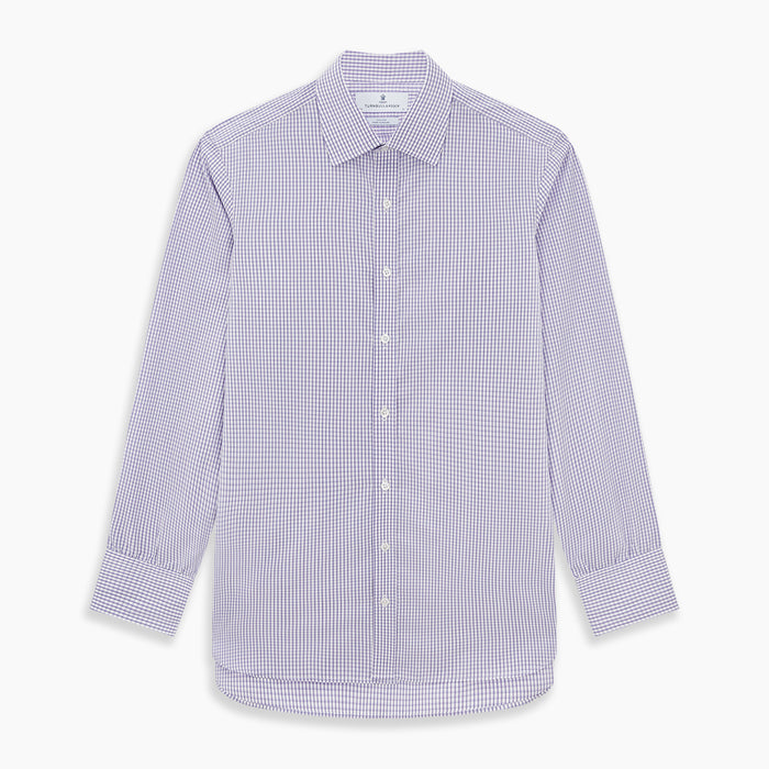 Purple Micro Shadow Check Mayfair Shirt Image 6