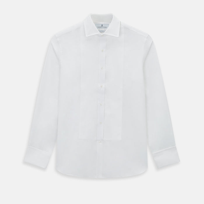 Tailored Fit White Marcella Front Shirt with Kent Collar and Double Cuffs
