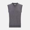 Slate Grey V-neck Cashmere Vest