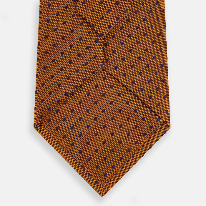 Purple and Orange Micro Dot Silk Tie Image 2