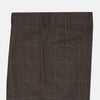 View 4 of product The Turnbull & Asser Brown Check Arthur Trousers feature a straight leg, button and zip closure, belt loops, and front pleats, shown against a plain white background.