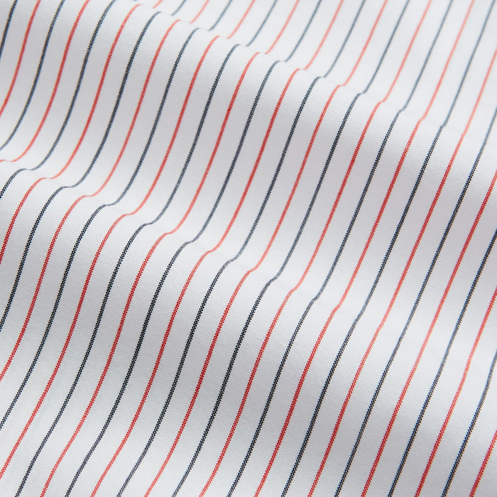 Hand Rolled Red and Navy Pinstripe Handkerchief Image 3