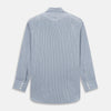 View 3 of product The Steel Grey Ticking Stripe Mayfair Shirt by Turnbull & Asser is a long-sleeved, button-up shirt with a collar, crafted from fine Italian cotton and featuring slim steel grey and white stripes with white buttons for a classic touch.