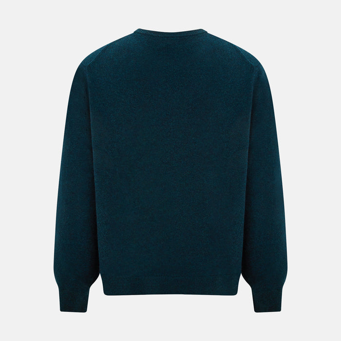 Dark Green Melange Cashmere Round Neck Jumper Image 2