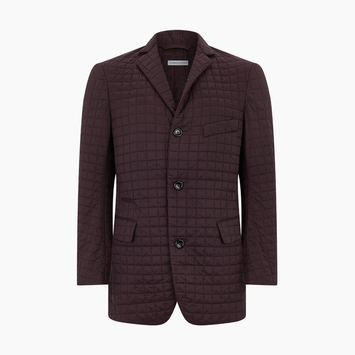 Fulham Burgundy Single-Breasted Quilted Blazer Image 4