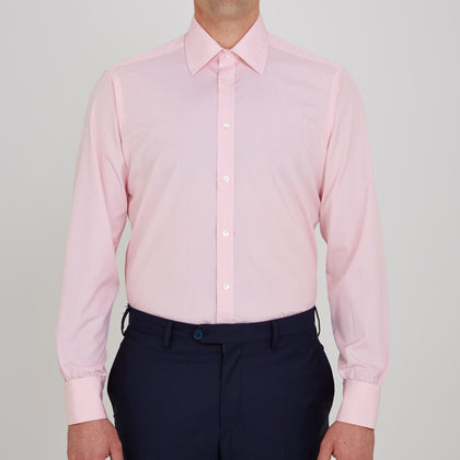 Pink End-on-End Shirt with T&A Collar and Double Cuffs