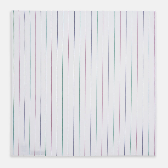 Hand Rolled Pink and Green Pinstripe Handkerchief Image 2