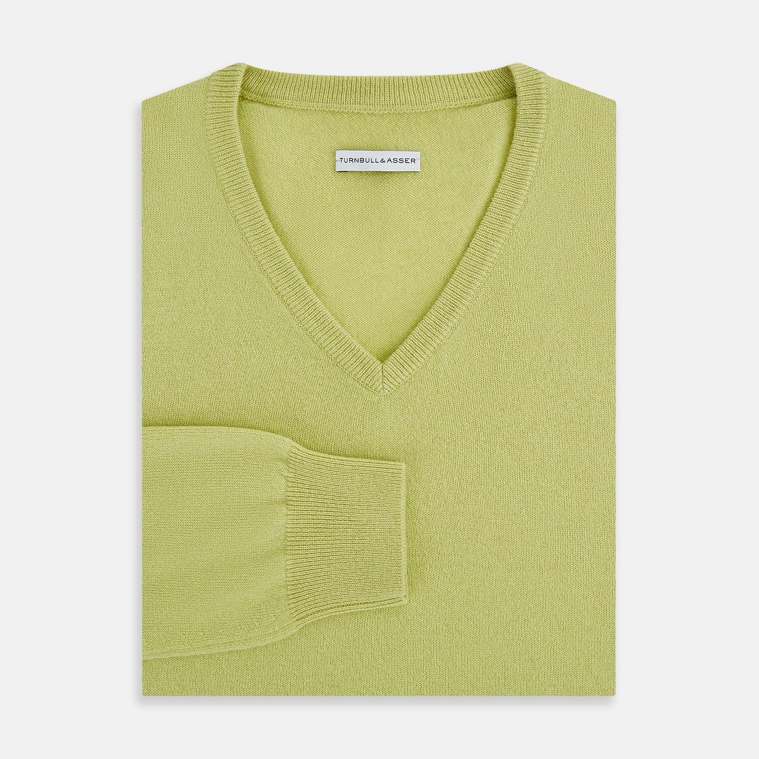 Melon Green Cashmere V-Neck Jumper