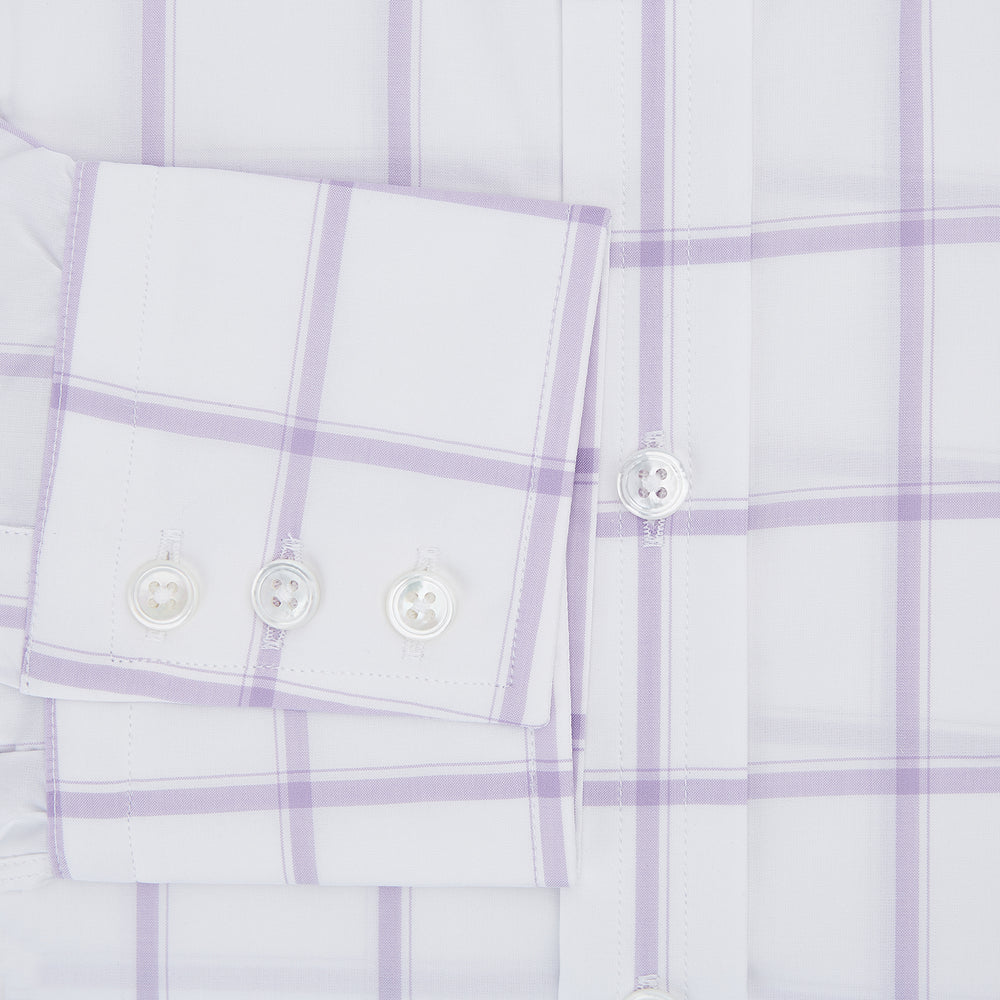 Lilac Grid Check Mayfair Shirt