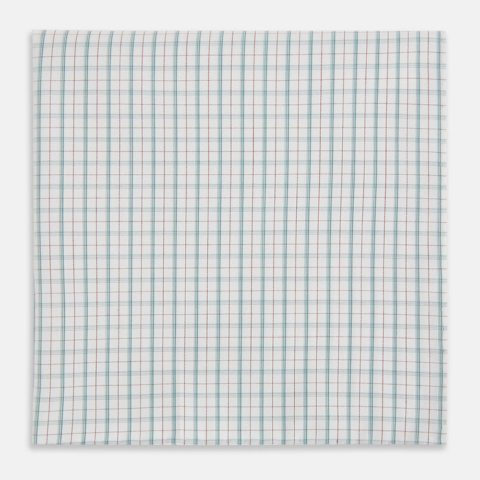 Green Multi Graph Check Hand-Rolled Handkerchief