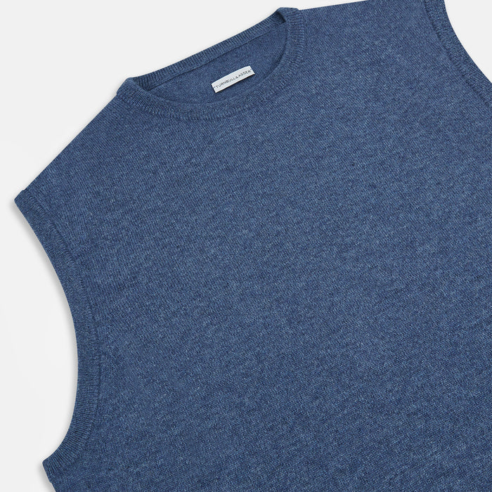Pacific Blue Cashmere Round Neck Vest Image 1
