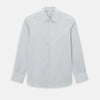View 1 of product The Pale Blue and Navy Grid Check Westminster Shirt by Turnbull & Asser features a button-down front and pointed collar, highlighting fine British craftsmanship, displayed on a white background.