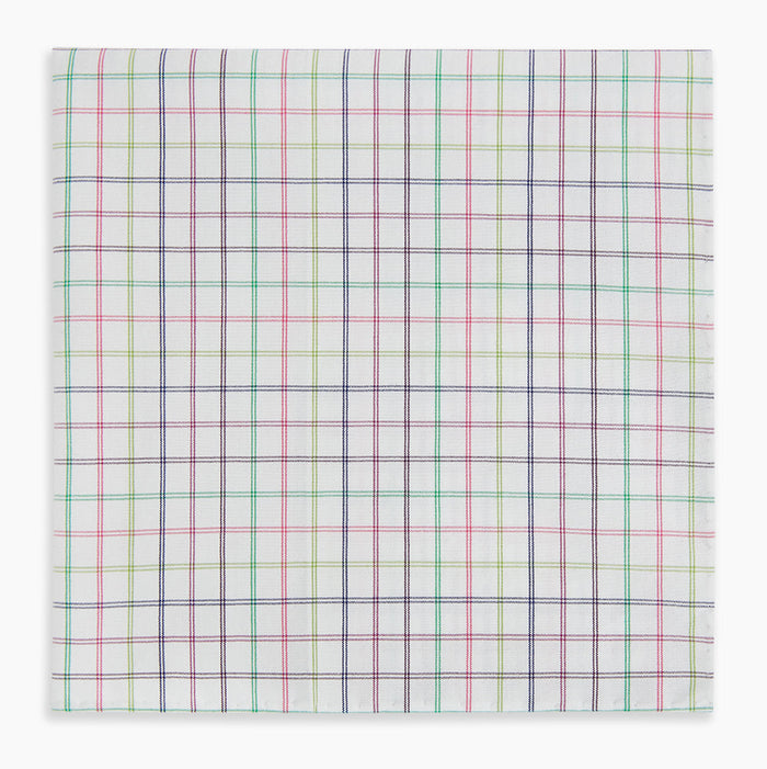 Green Multi Double Grid Check Hand-Rolled Handkerchief Image 3
