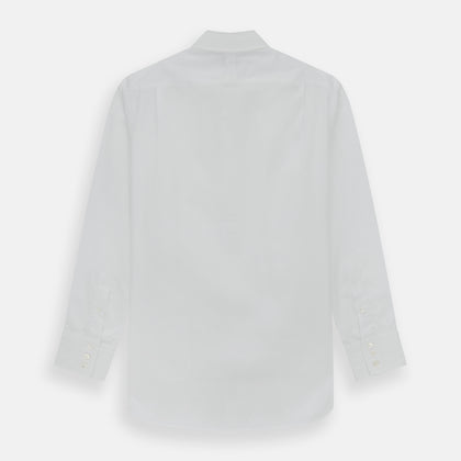 Tailored Fit Plain White Cotton Shirt with Kent Collar and 3-Button Cuffs Image 4