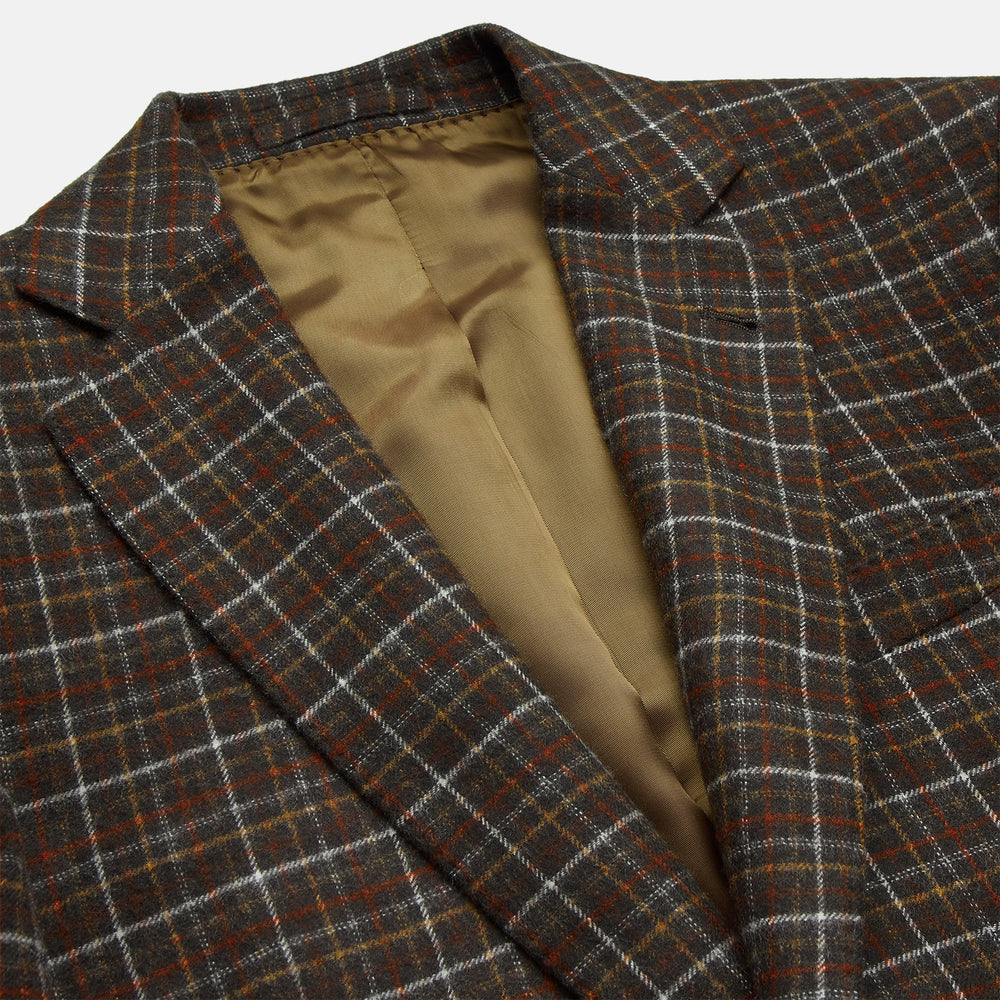 Green Multi Check Cashmere Barrington Blazer