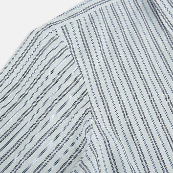 NAVY AND LIGHT BLUE MULTI TRACK STRIPE WESTMINSTER SHIRT Image 5